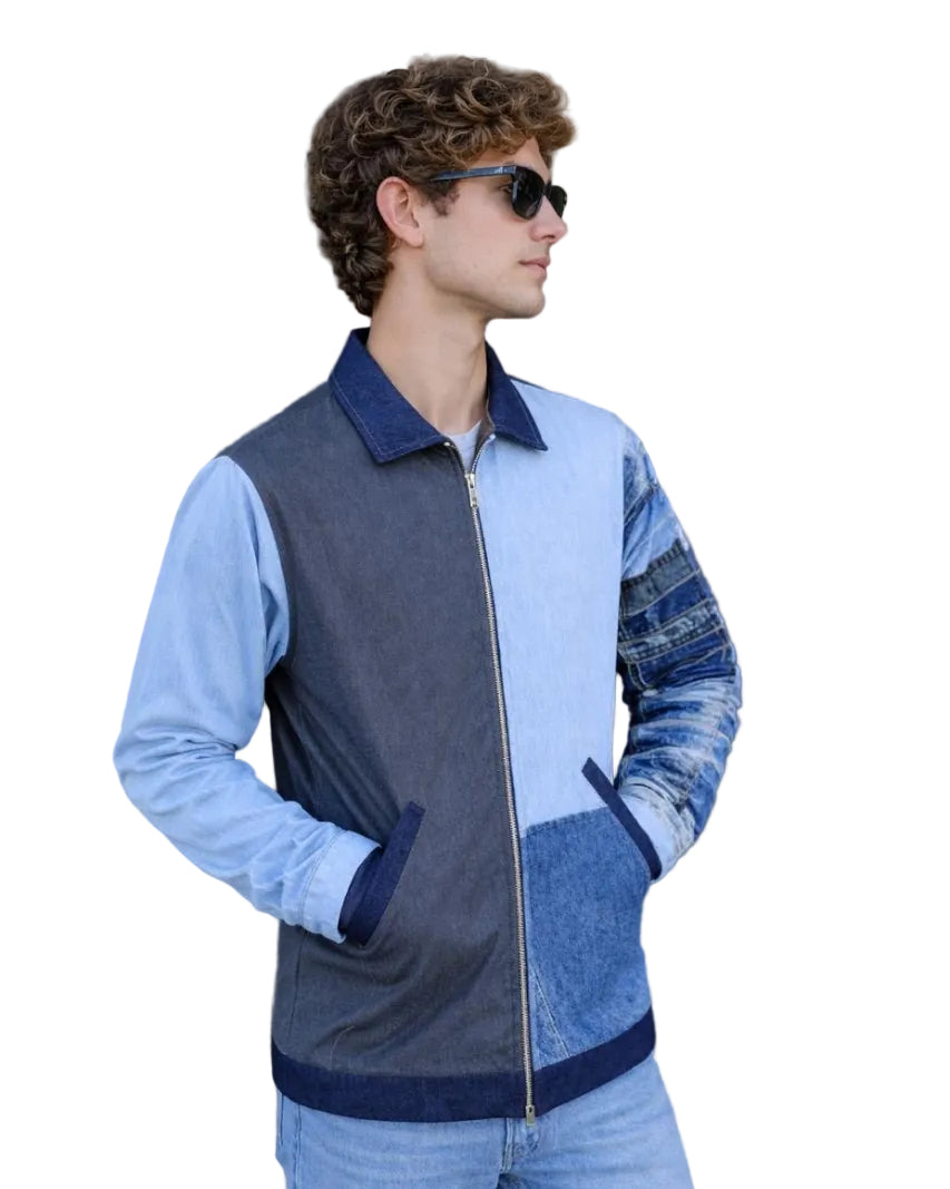 Chaqueta Denim Hombre Patchwork