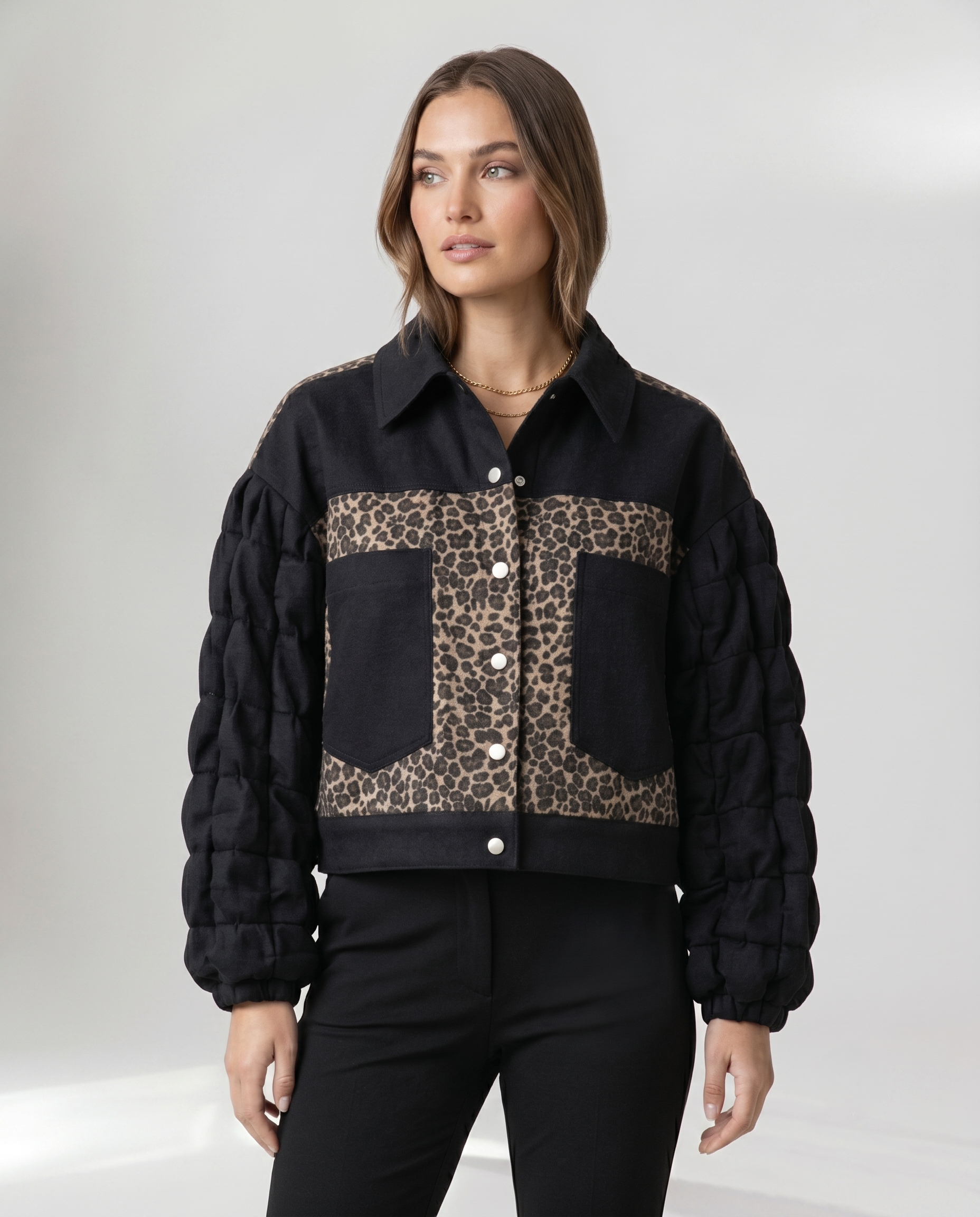 Chaqueta Denim Oversize Animal Print