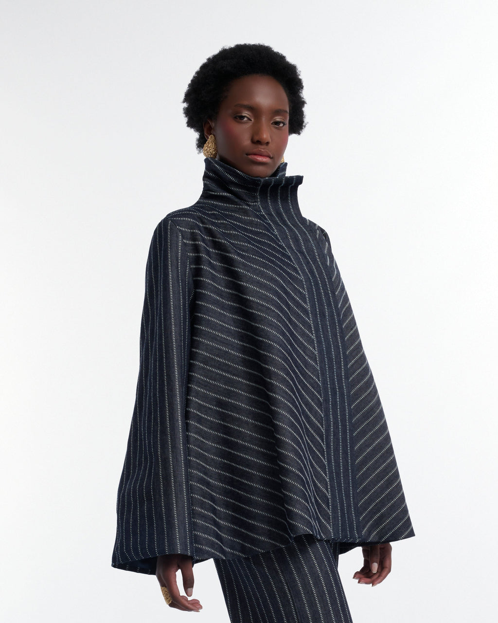 Day Latitude Capa Chevron Denim Estructurado Vista Frontal