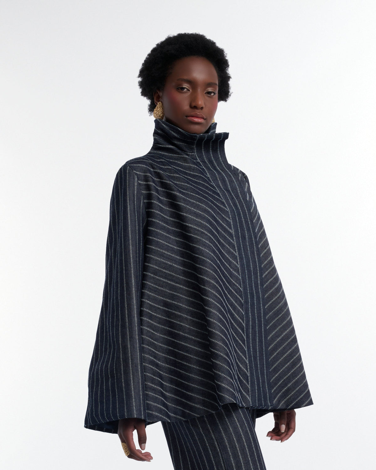 Day Latitude Capa Chevron Denim Estructurado Vista Frontal