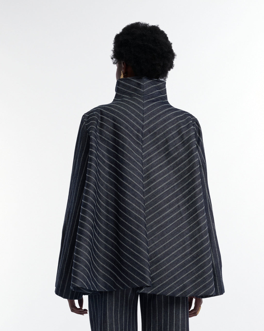 Day Latitude Capa Chevron Denim Estructurado Vista Posterior